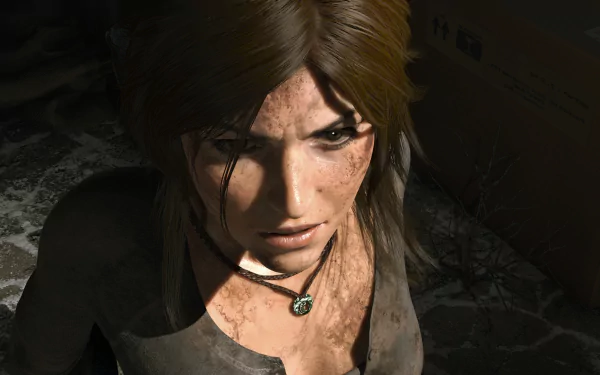 Close-up of Lara Croft from Rise of the Tomb Raider, rendered in high detail for a 4K Ultra HD PC desktop wallpaper.