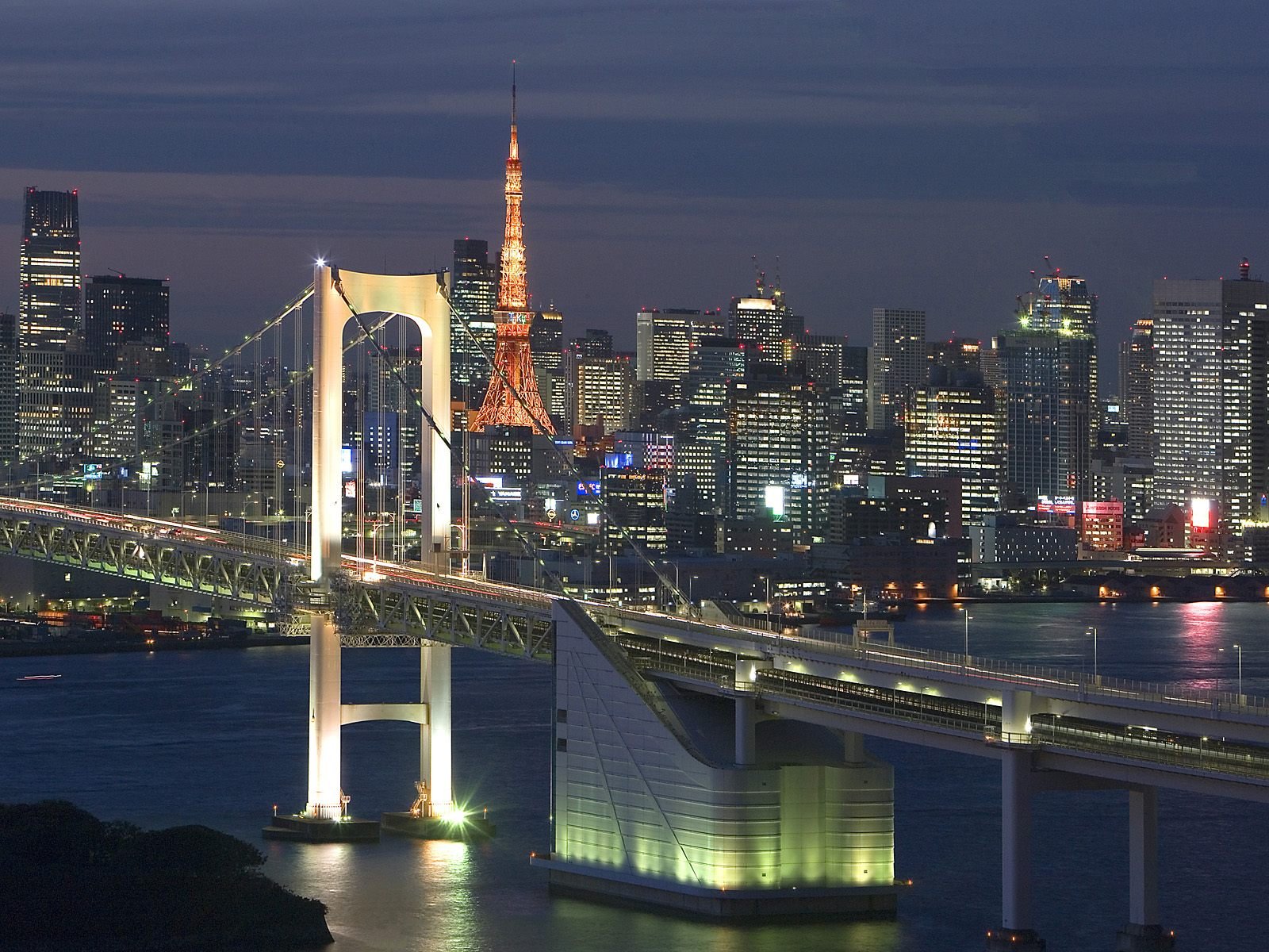 Download Tokyo City Man Made Rainbow Bridge Wallpaper