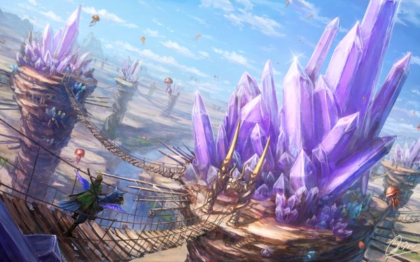 Fantasy Landscape Crystal Bridge HD Wallpaper | Background Image