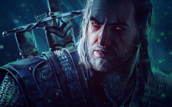 Video Game The Witcher 3: Wild Hunt The Witcher Geralt of Rivia Orange Eyes Warrior Face White Hair HD Wallpaper | Background Image