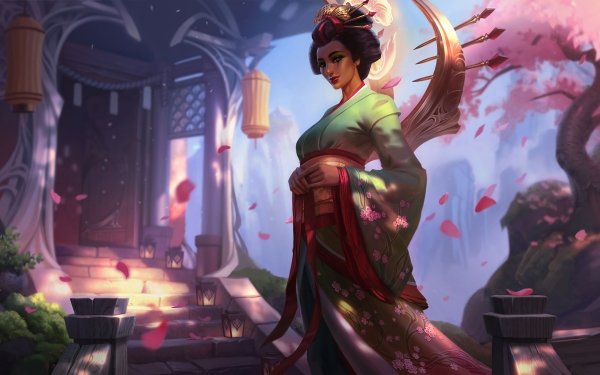 Video Game League Of Legends Kimono Oriental Karma HD Wallpaper | Background Image
