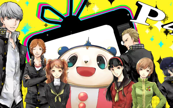 Naoto Shirogane Chie Satonaka Yukiko Amagi Kanji Tatsumi Teddie (Persona) Rise Kujikawa Yousuke Hanamura Yu Narukami video game Persona 4 HD Desktop Wallpaper | Background Image
