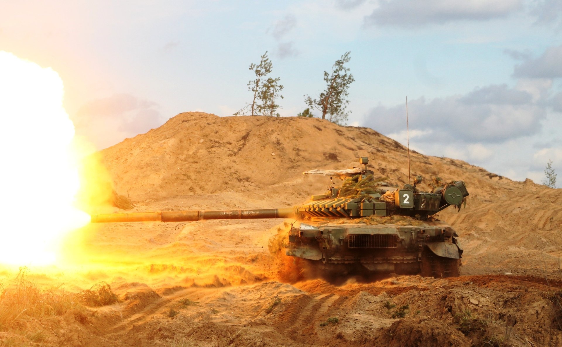 T-72 Tank Explosion: 4K Ultra HD Military Wallpaper