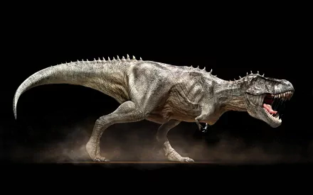 HD desktop wallpaper of a roaring Tyrannosaurus Rex.