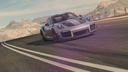 Silver Porsche 911 racing on a mountain road in Forza Motorsport 7, captured in 4K Ultra HD for a PC desktop wallpaper.