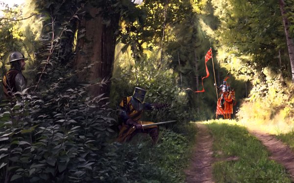Fantasy Knight Warrior Banner HD Wallpaper | Background Image