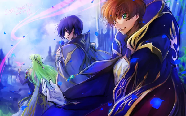 Suzaku Kururugi Lelouch Lamperouge C.C. (Code Geass) Anime Code Geass HD Desktop Wallpaper | Background Image