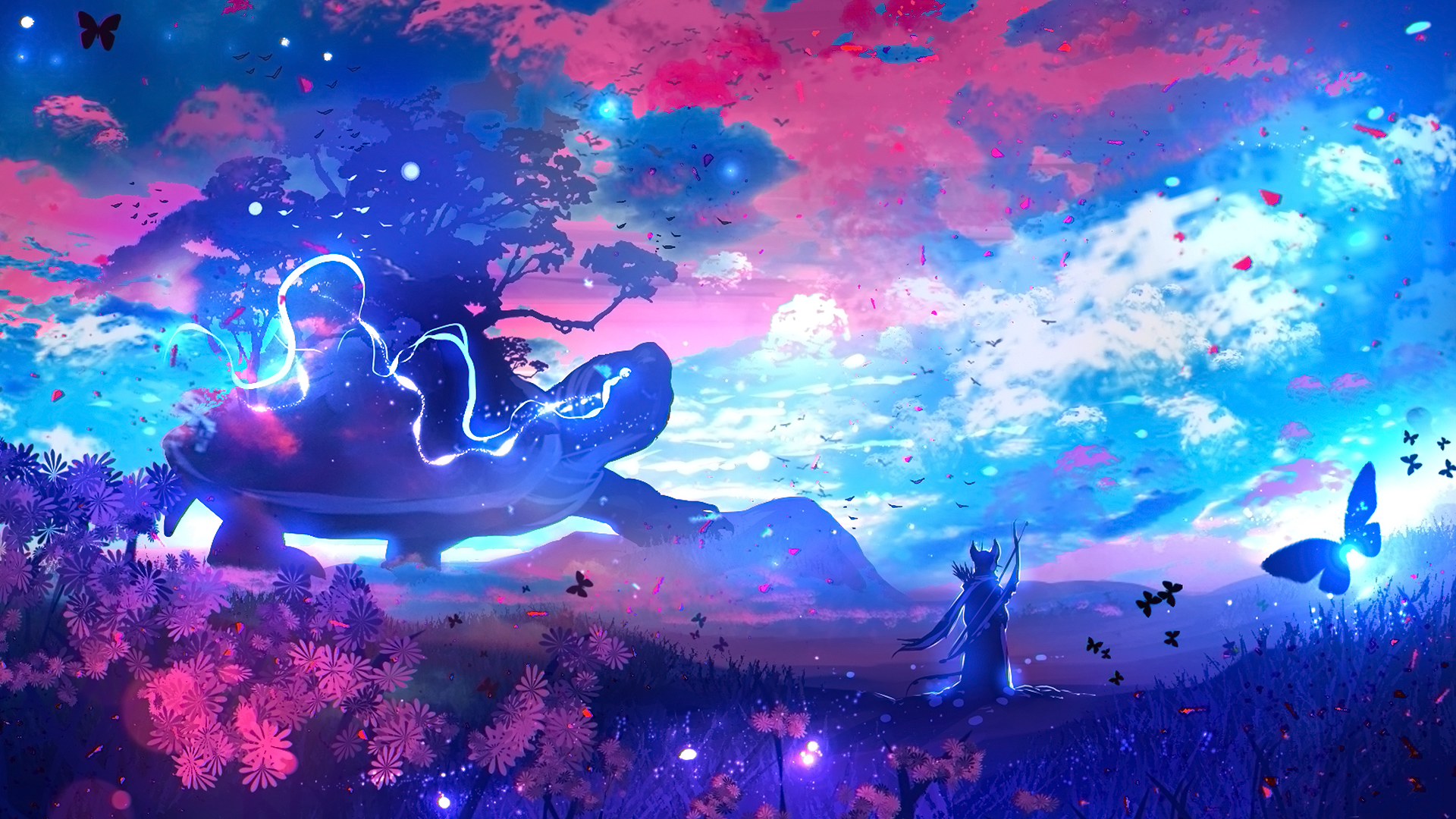 Enchanted Realms: A Vibrant Fantasy Landscape HD Wallpaper by Benjamin ...