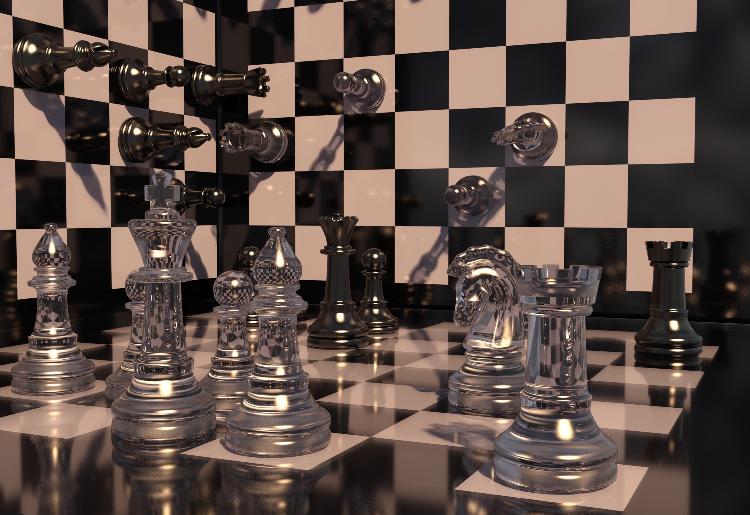 Chess Board and Chess Pieces by Noupload