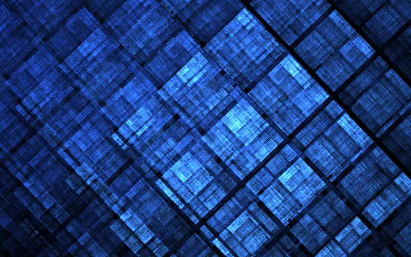 HD desktop wallpaper featuring an abstract, blue fractal pattern with a textured, square design created using Apophysis software.