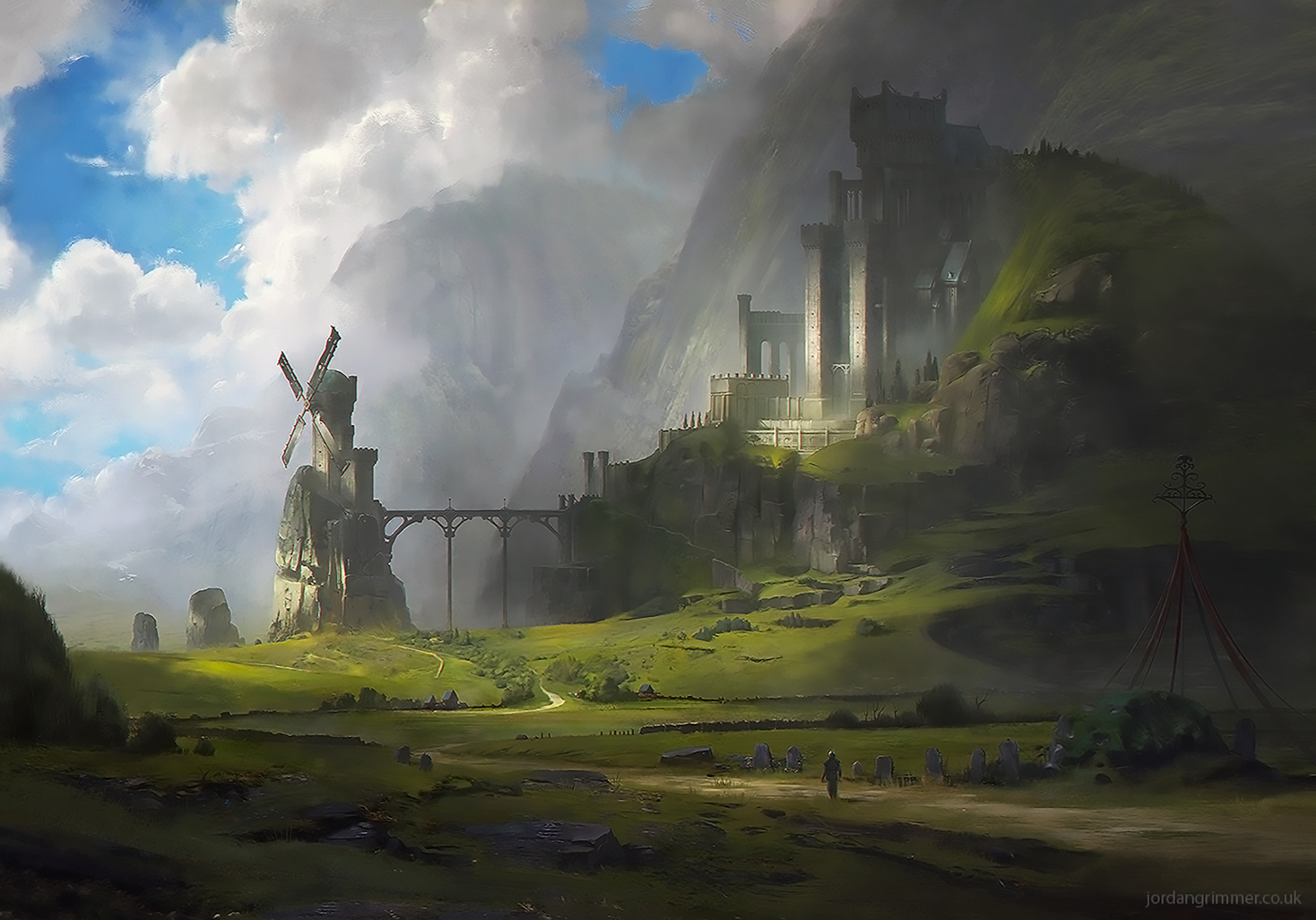 Fantasy Landscape HD Wallpaper by Jordan Grimmer