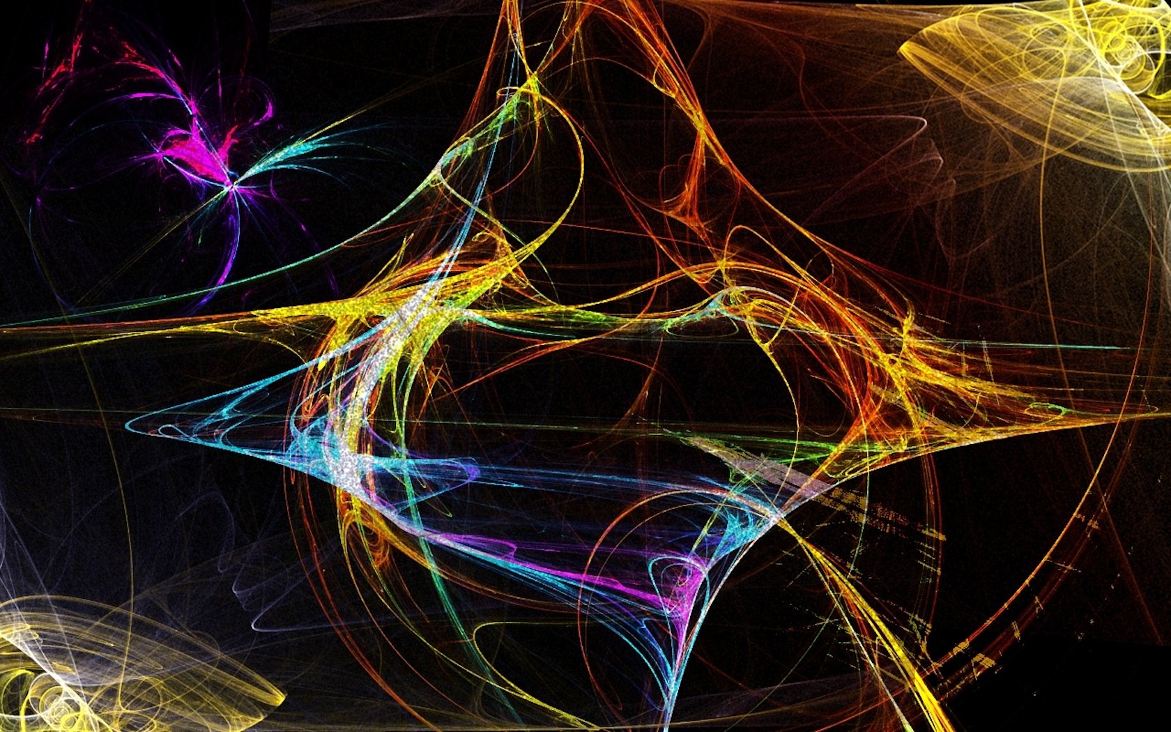 HD abstract desktop wallpaper featuring a dynamic blend of white, blue, and other bright colors swirling on a dark background.