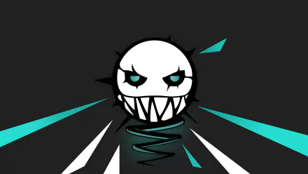Minimalist HD desktop wallpaper featuring Ela from Tom Clancy's Rainbow Six: Siege, tagged with Operation Blood Orchid. The design centers on a stylized, menacing face with teal and white accents.