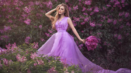  Girl in Lilacs by Sergey Shatskov