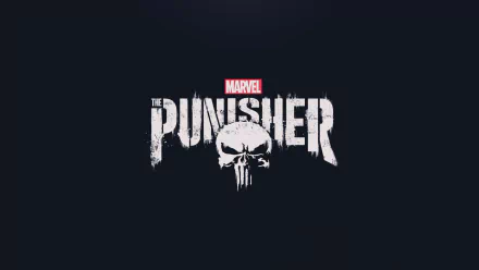 HD PC desktop wallpaper featuring the Marvel TV show The Punisher logo with a dark background and the iconic skull symbol in white.