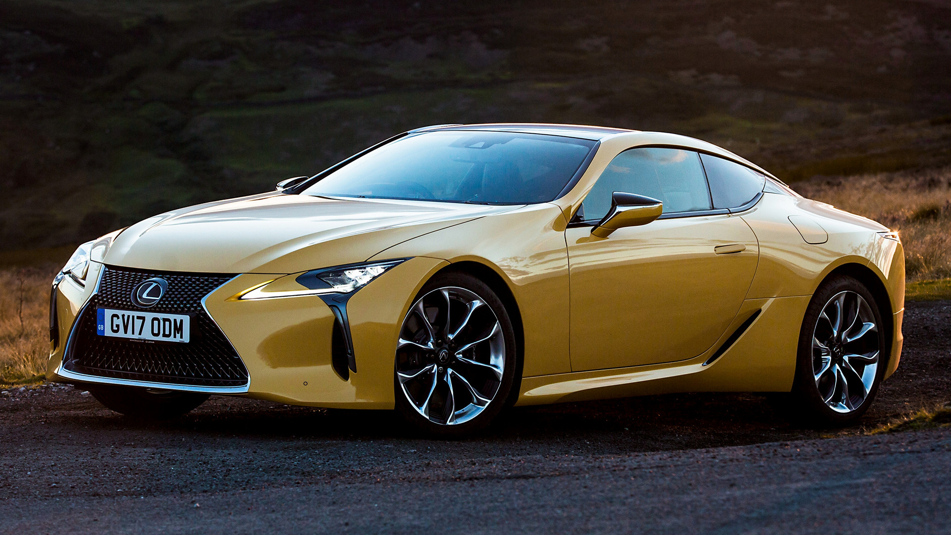 Download Yellow Car Coupé Grand Tourer Vehicle Lexus LC 500 HD Wallpaper