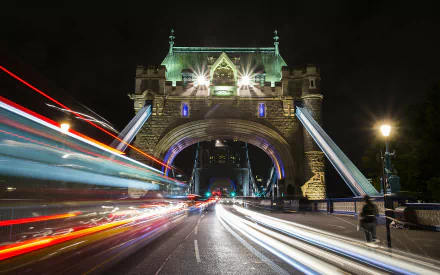 night time lapse United Kingdom London man made Tower Bridge HD Desktop Wallpaper | Background Image