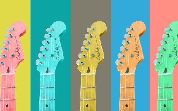 Music Artistic Guitar Colorful Colors Fender HD Wallpaper | Background Image