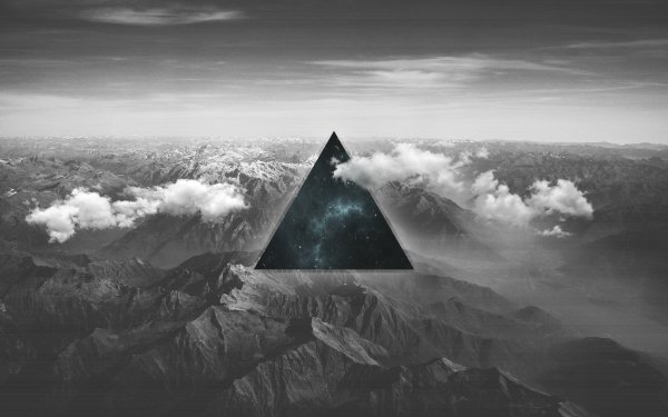 Artistic Glitch Polyscape Triangle Mountain HD Wallpaper | Background Image