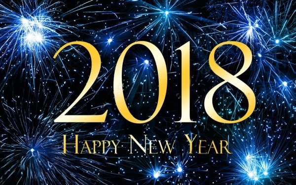 Vacances Nouvel An 2018 Nouvel An Bleu Feu d'artifice Happy New Year Fond d'écran HD | Image