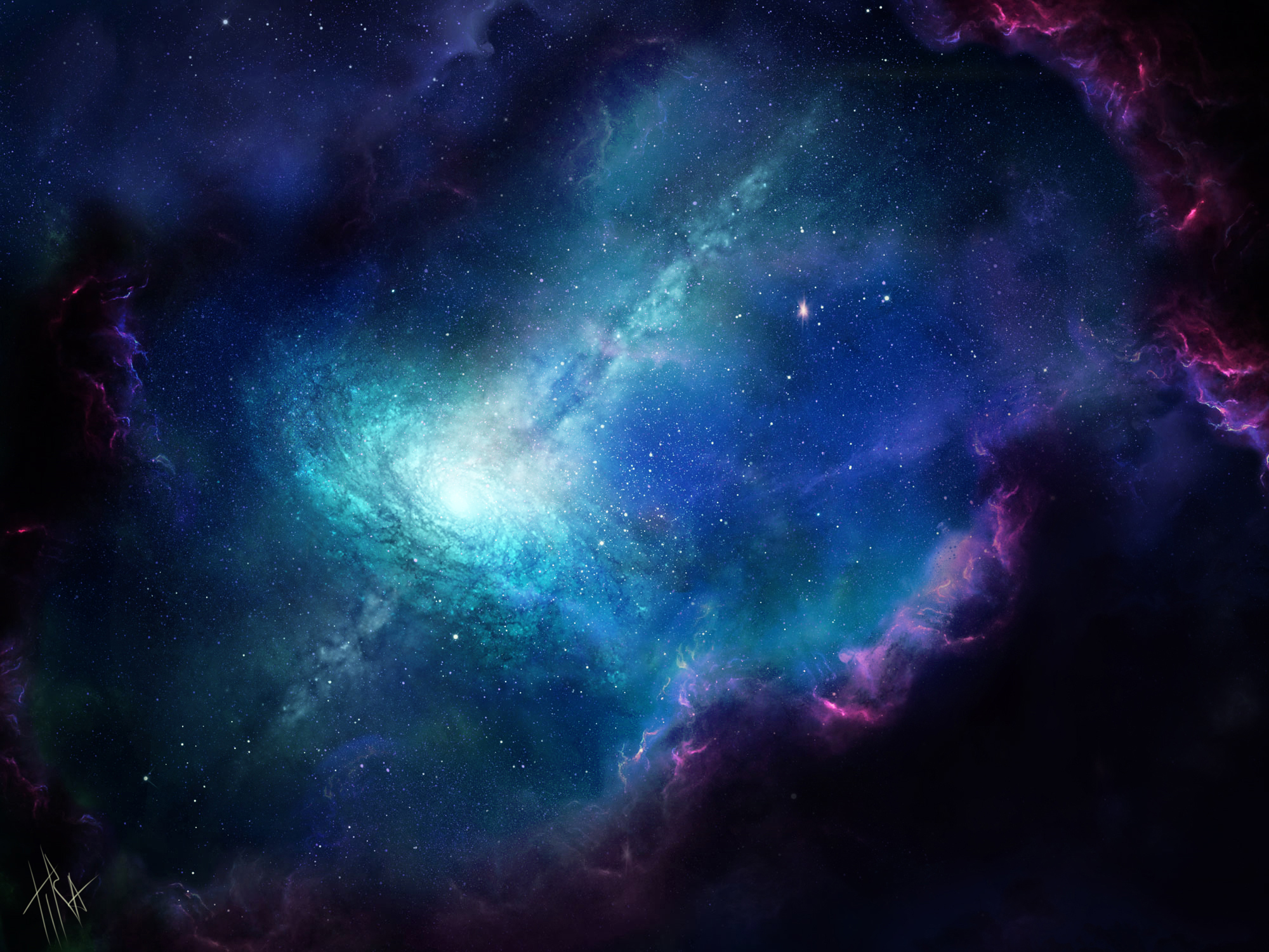 Download Star Blue Purple Space Sci Fi Nebula HD Wallpaper by Ilona Tsymbal
