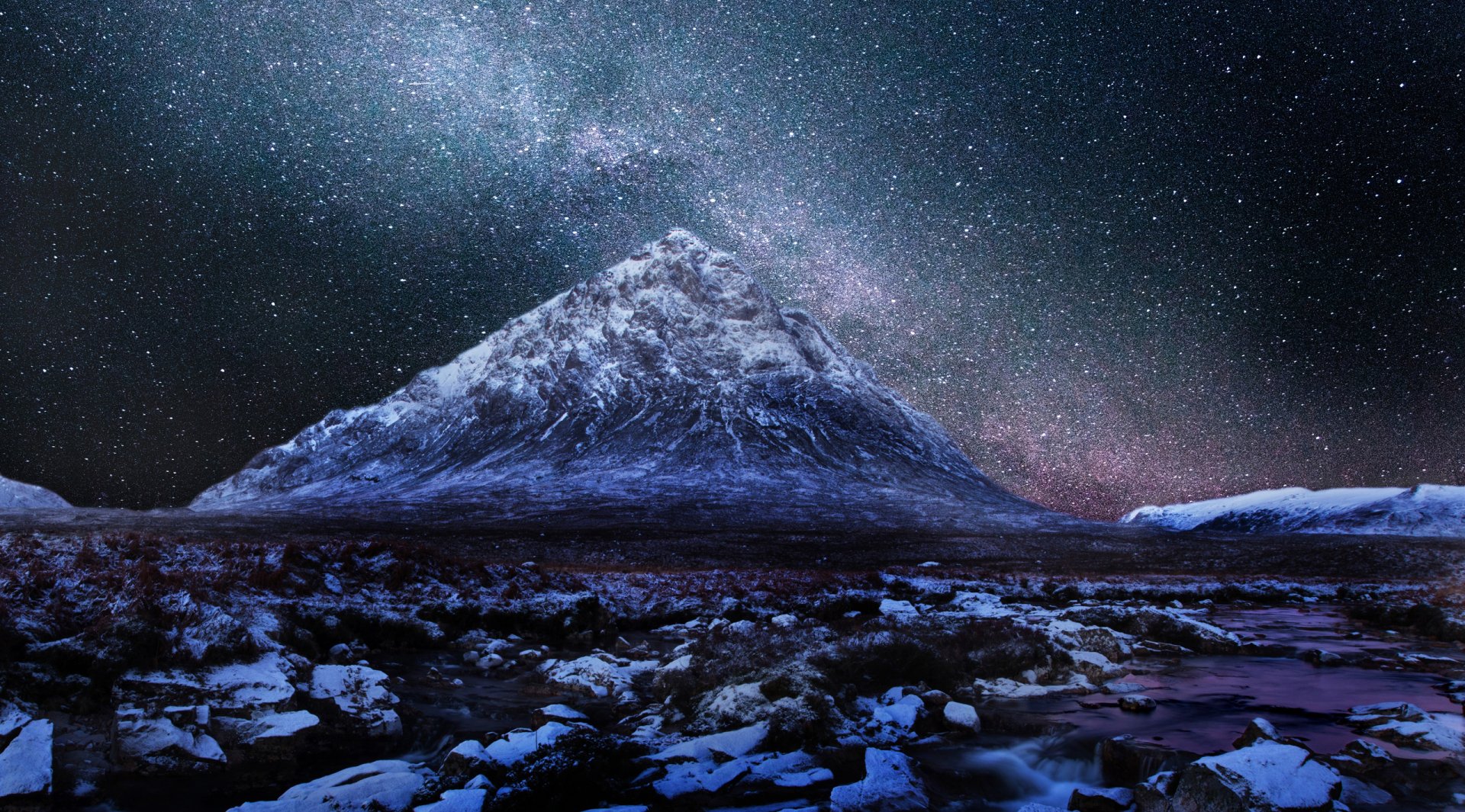 Starry Night Snow Covered Mountains 4k Hd Nature Wall - vrogue.co