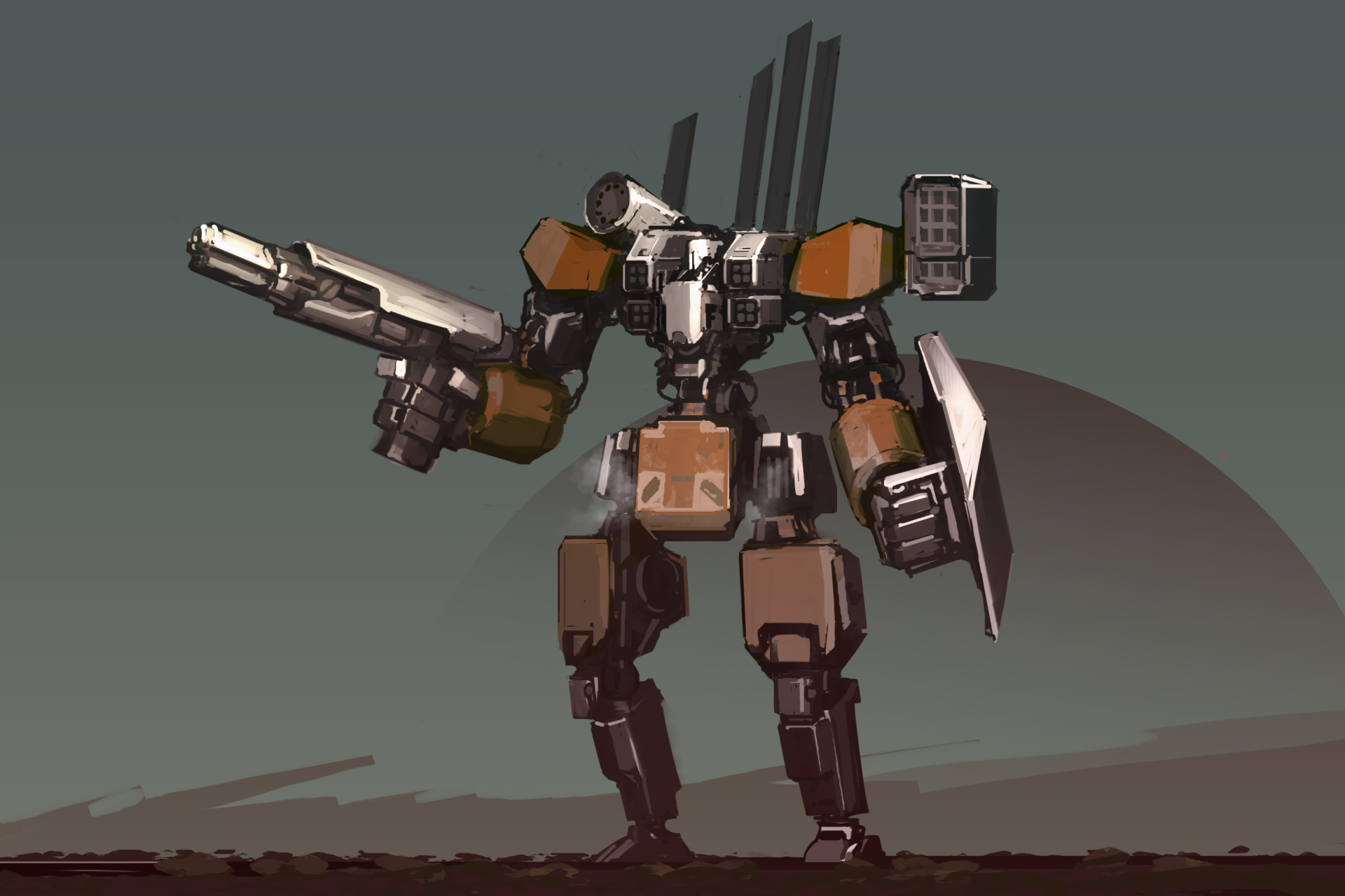 Download Weapon Sci Fi Robot HD Wallpaper by ksenolog