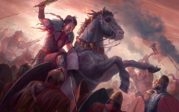 Fantasy Warrior Battle Horse HD Wallpaper | Background Image
