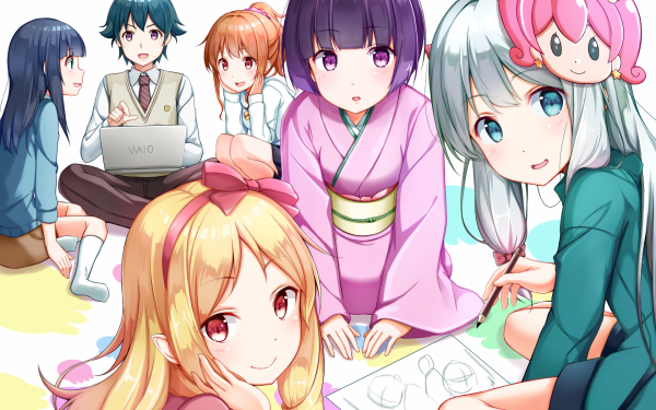 Anime EroManga-Sensei Sagiri Izumi Masamune Izumi Megumi Jinno Elf Yamada Senju Muramasa Tomoe Takasago HD Wallpaper | Background Image