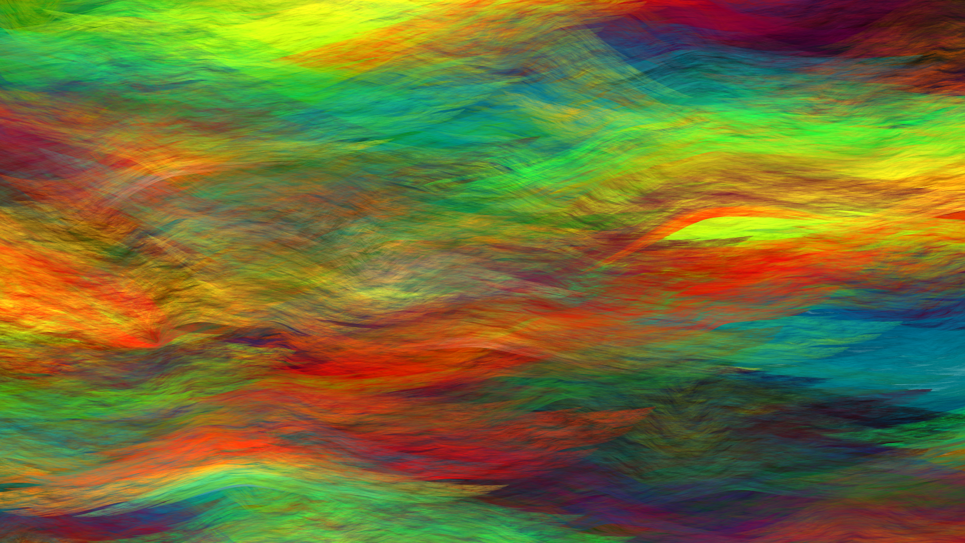 Vibrant abstract fractal wave in rich colors created with Apophysis software, designed as an HD PC desktop wallpaper and background.