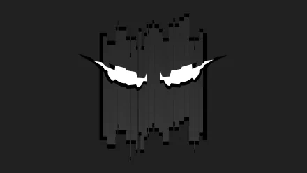 Minimalist HD desktop wallpaper featuring striking white eyes on a pixelated black background, representing Vigil from Operation White Noise in Tom Clancy's Rainbow Six: Siege.