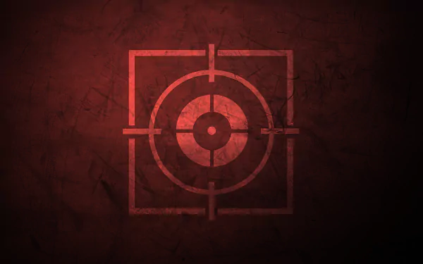 Minimalist 8K Ultra HD wallpaper featuring the target symbol from Glaz in the video game Tom Clancy's Rainbow Six: Siege, designed for PC desktop backgrounds.
