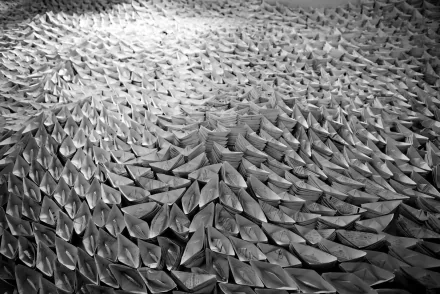 Black & White monochrome paper boat man made origami HD Desktop Wallpaper | Background Image