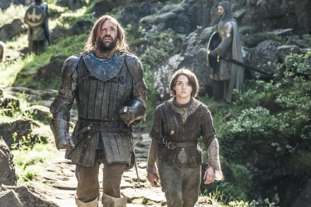 Maisie Williams Rory McCann Arya Stark Sandor Clegane TV Show Game Of Thrones HD Desktop Wallpaper | Background Image