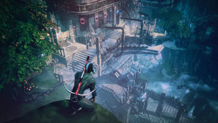 HD wallpaper from Seven: The Days Long Gone featuring a character overlooking a dystopian cityscape.