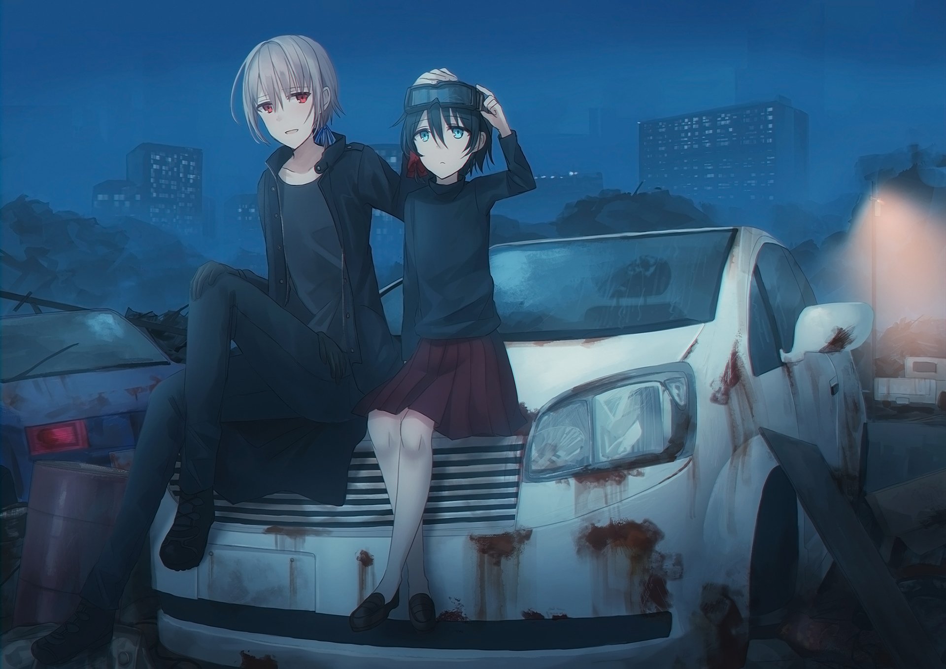 Download City Night Car Anime Original Anime Car Anime Night Anime City HD Wallpaper by ちふり