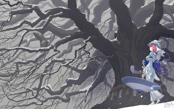 Anime Touhou Yuyuko Saigyouji HD Wallpaper | Background Image