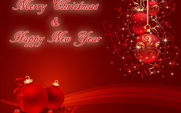 Holiday New Year Christmas Red Decoration Merry Christmas Happy New Year HD Wallpaper | Background Image