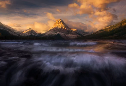peak mountain nature river HD Desktop Wallpaper | Background Image