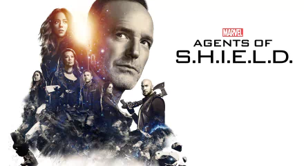 HD PC desktop wallpaper featuring the main cast of the TV show Marvel's Agents of S.H.I.E.L.D. with a dramatic, action-packed design and the series logo.