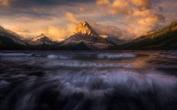 Nature River Mountain Peak HD Wallpaper | Background Image