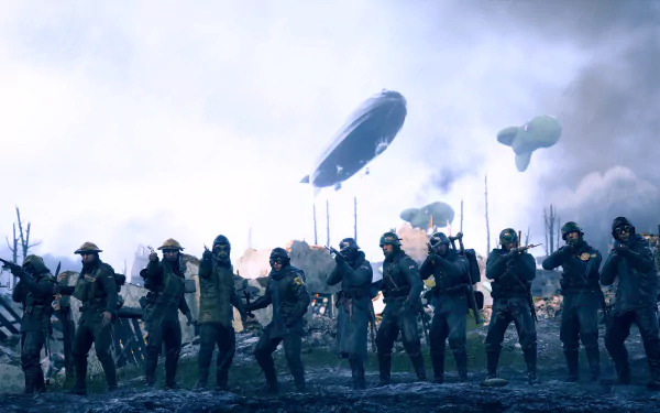 World War I zeppelin soldier video game Battlefield 1 HD Desktop Wallpaper | Background Image