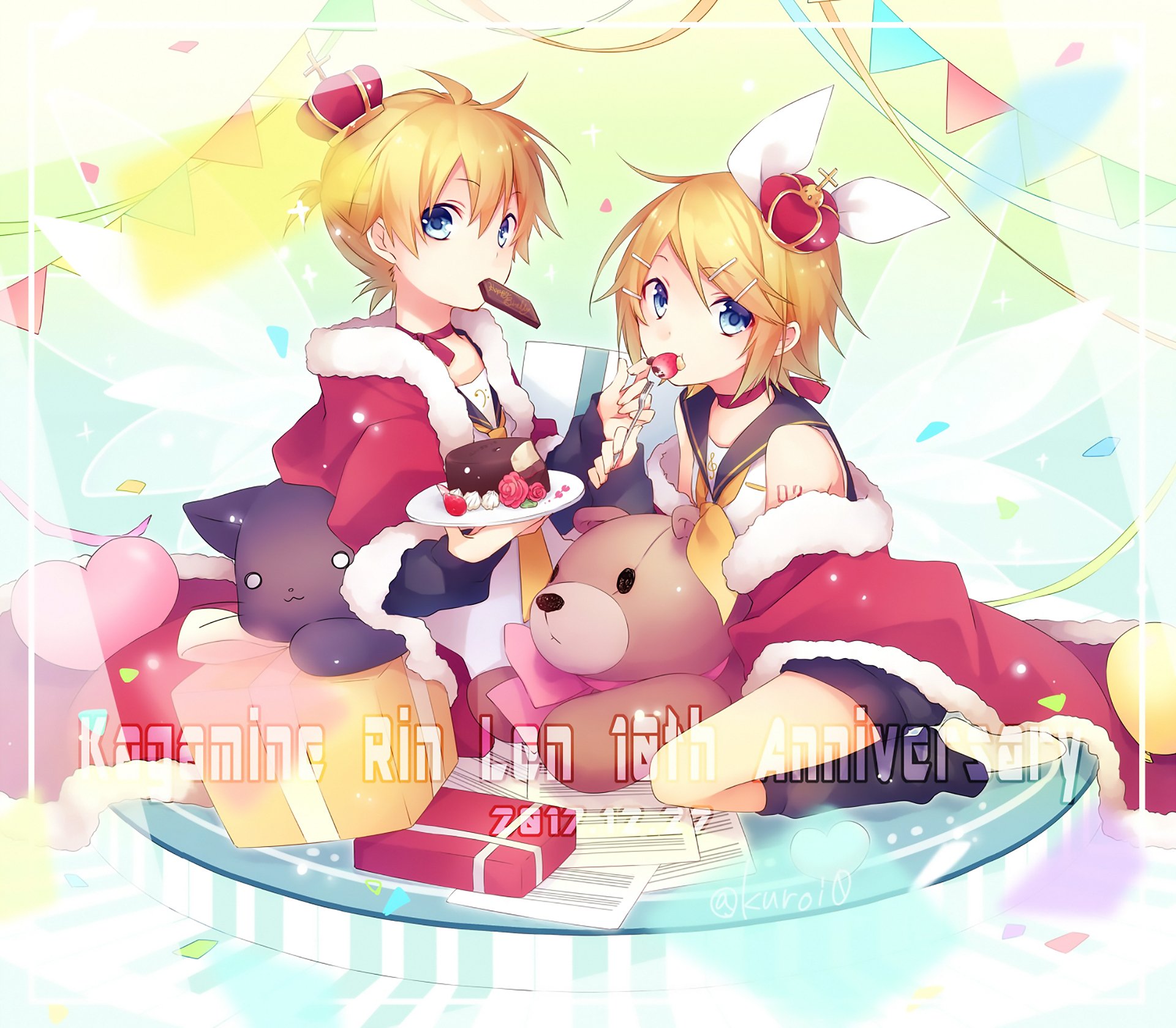 Download Len Kagamine Rin Kagamine Anime Vocaloid HD Wallpaper by 黎（クロイ）