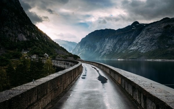 Man Made Dam Norway Fjord HD Wallpaper | Background Image