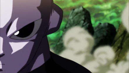 Close-up of Jiren from Dragon Ball Super in an HD anime desktop wallpaper with a blurred natural background.