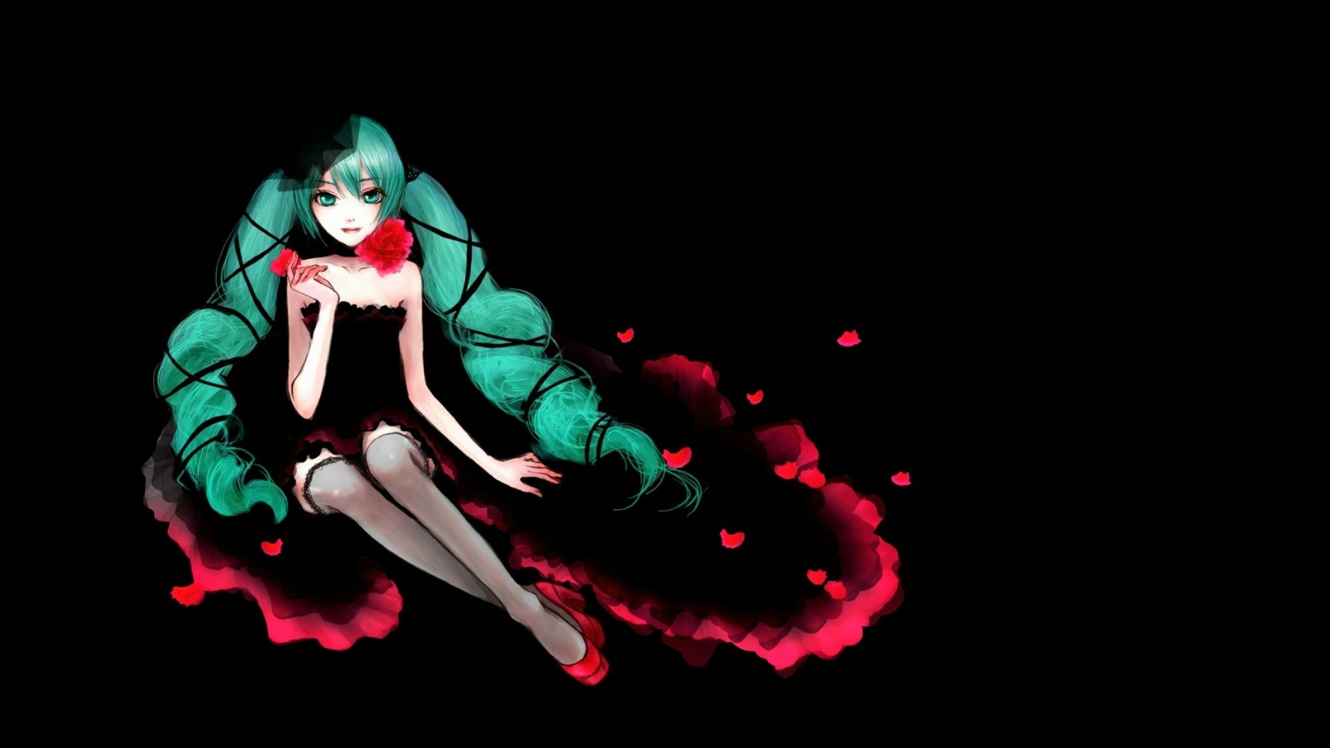 Download Hatsune Miku Colorful Heart Blue Hair Twintails Gothic Fantasy Anime Vocaloid  HD Wallpaper