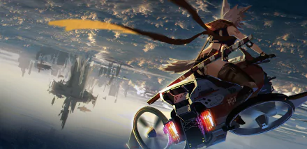 katana upside down vehicle Anime Original bike HD Desktop Wallpaper | Background Image