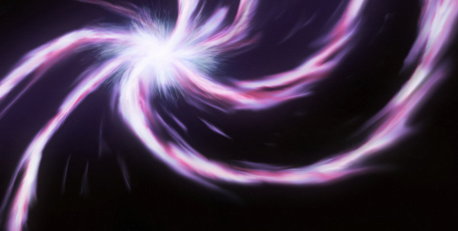 A vibrant HD desktop wallpaper featuring swirling cosmic elements in a sci-fi space theme, showcasing dynamic colors and light against a dark backdrop.