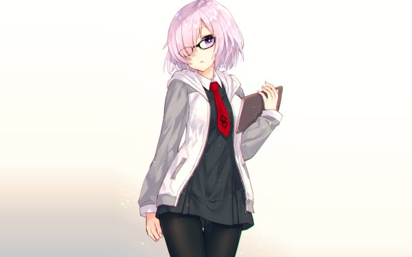 Anime Fate/Grand Order Fate Series Mashu Kyrielight Fate Pantyhose Dress Black Dress Glasses Book Tie Short Hair HD Wallpaper | Background Image