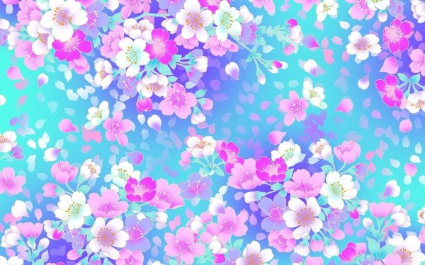 Artistic Flower Flowers Floral Blue White Flower Pink Flower HD Wallpaper | Background Image